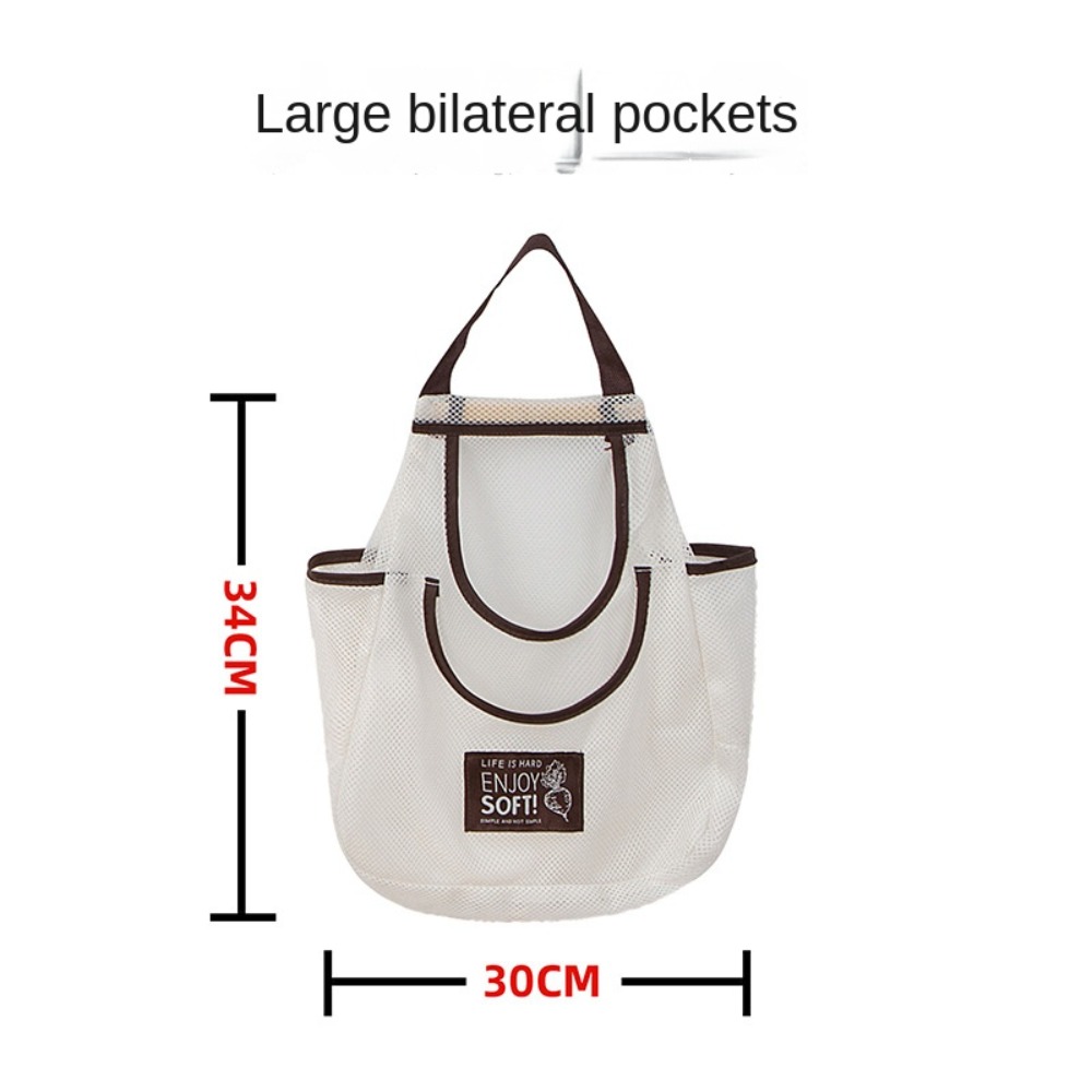 New Terylene Hanging Storage Bags Portable Large Capacity Breathable Mesh Bag Multi-purpose Kitchen Wall Hanging Net Kitchen