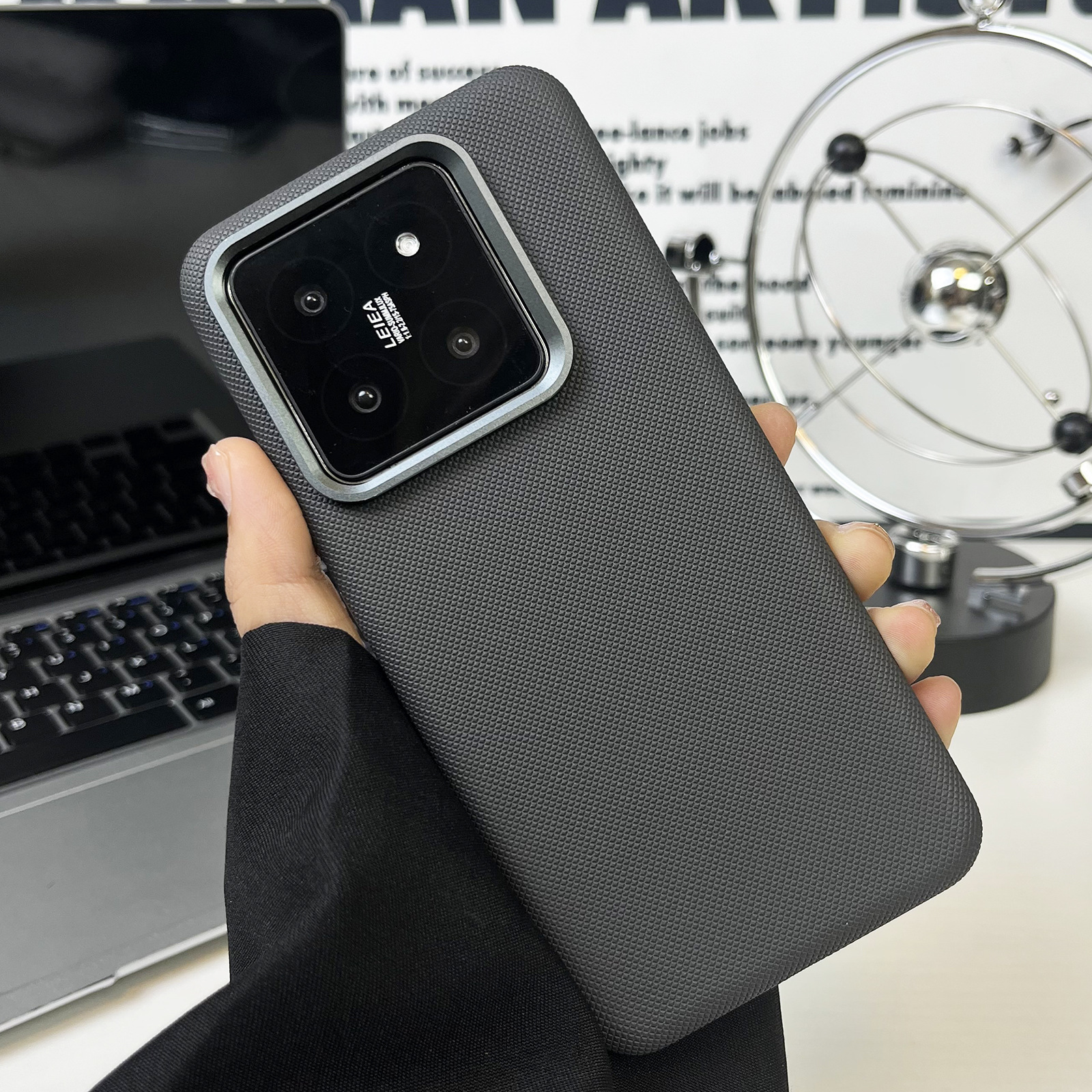 HODON Luxury Business Diamond Leather Texture Magnetic Phone Case For Xiaomi 14 15 Pro Cases for MagSafe Shockproof Protective Back Cover