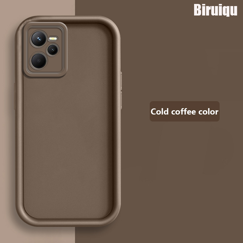 Biruiqu For Realme C35 New Angel Eye Step Lens Full Pack Thickened Anti Drop Silicone Protective Cover