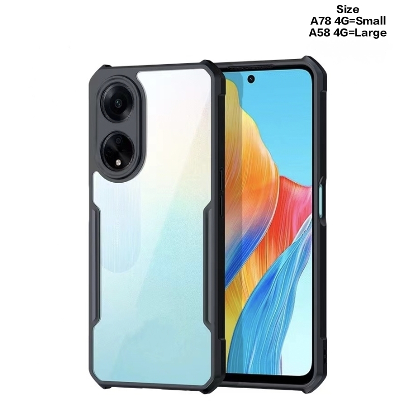 Oppo A58 4G (16.5cm) & Oppo A78 4G (16cm) Cover Clear Transparent Soft Rubber Bumper Cover Or Case