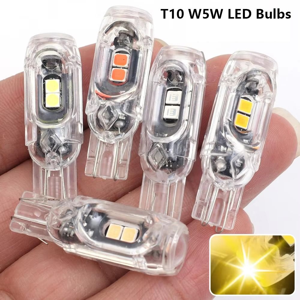 1Pcs Colorful 3030 5SMD T10 W5W LED Bulbs Car Parking Lights Wedge Light Auto License Plate Light Turn Side 12V Instrument Lamp