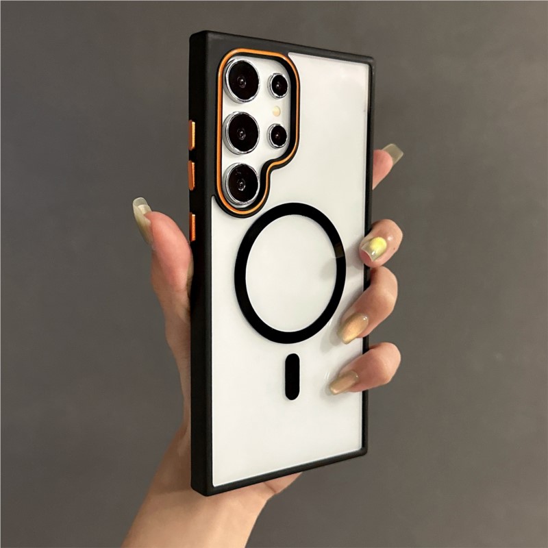 HODON Luxury Sheepskin Magnetic Phone Cases for Samsung S24 S23 Ultra Magsafe Case Wireless Charging Solid Color Business Cover