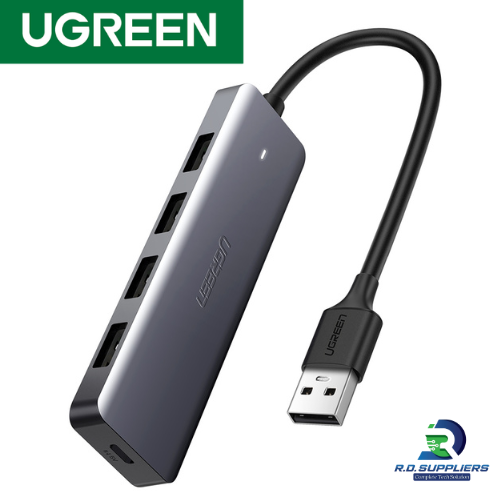 UGREEN 4-Port USB 3.0 Hub + Micro USB Powered, Ultra Slim Design | USB Port | USB Type C | USB Connector