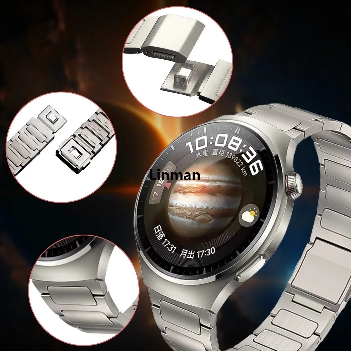 22mm Magnetic Titanium Strap For Huawei Watch GT5/4Pro 46mm 4/Fashion 3 Pro Ultimate Band For Amazfit Balance GTR 4/3/2 47mm Bracelet