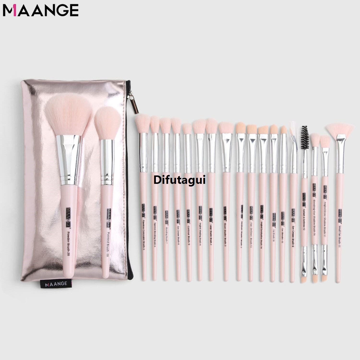 Difutagui 17f8FY+01 Makeup Tools with Pocket Best Blend Concealer Eyeshadow Foundation Sales promotion Brush Most Makeup Brush Set Professional MAANGE 20 Branched MAG574