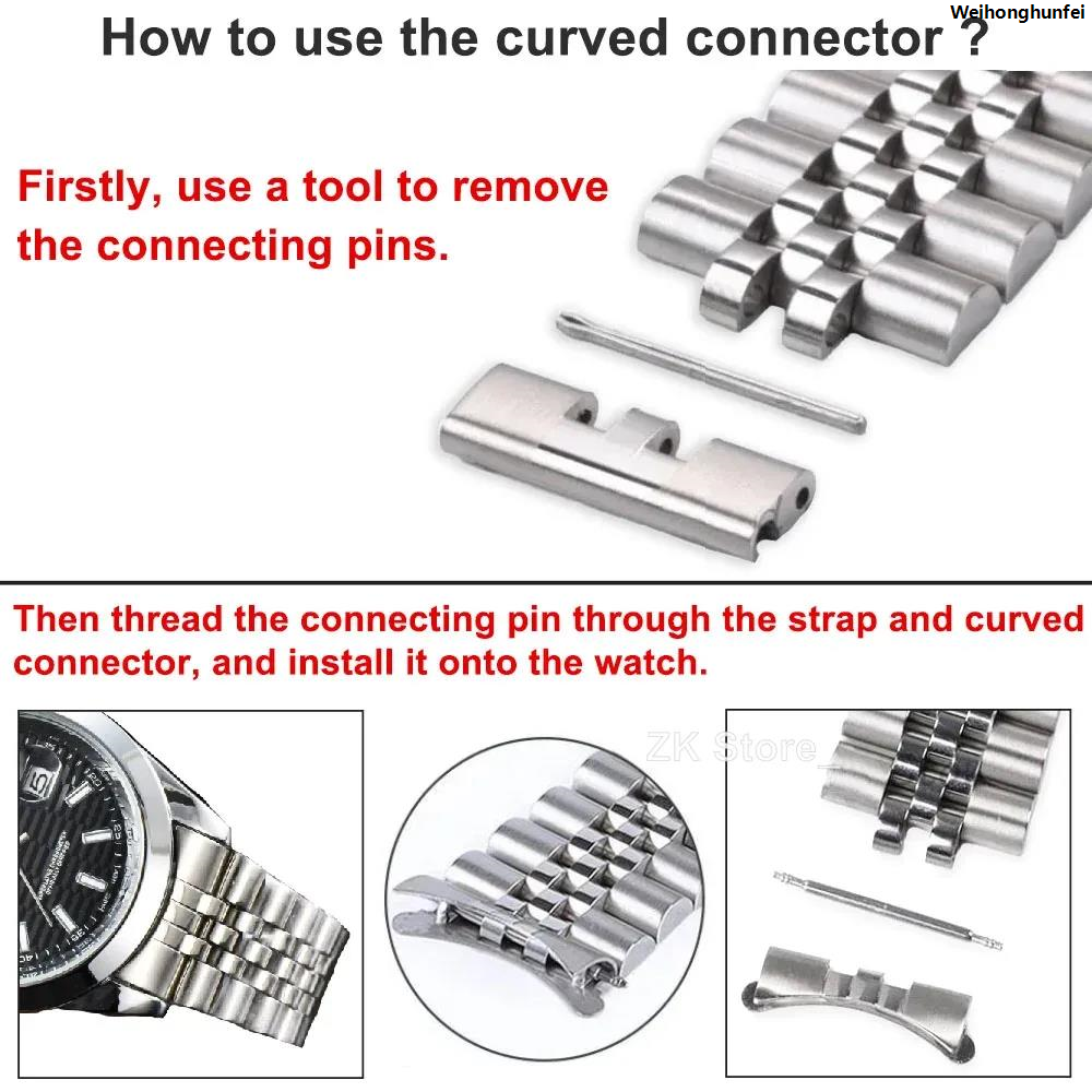 WeihonghunfeiSSD mm 22mm 2120mm 18 Strap Accessories Watch Men's End Year Seiko SKX for Jubilee Bracelet Bent Solid Stainless Steel mm 19mm 24mm 2025