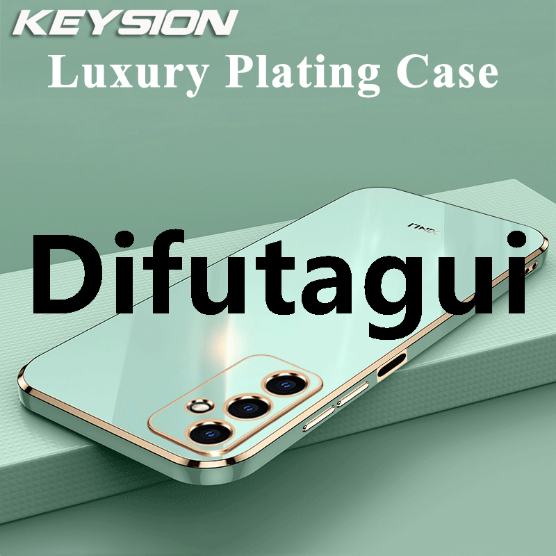 Difutagui KEYSION Luxury 6D Plating Case for Samsung A05S A05 Soft TPU Silicone 2025 Square Shockproof Phone Back Cover for Galaxy F54 5G A05S