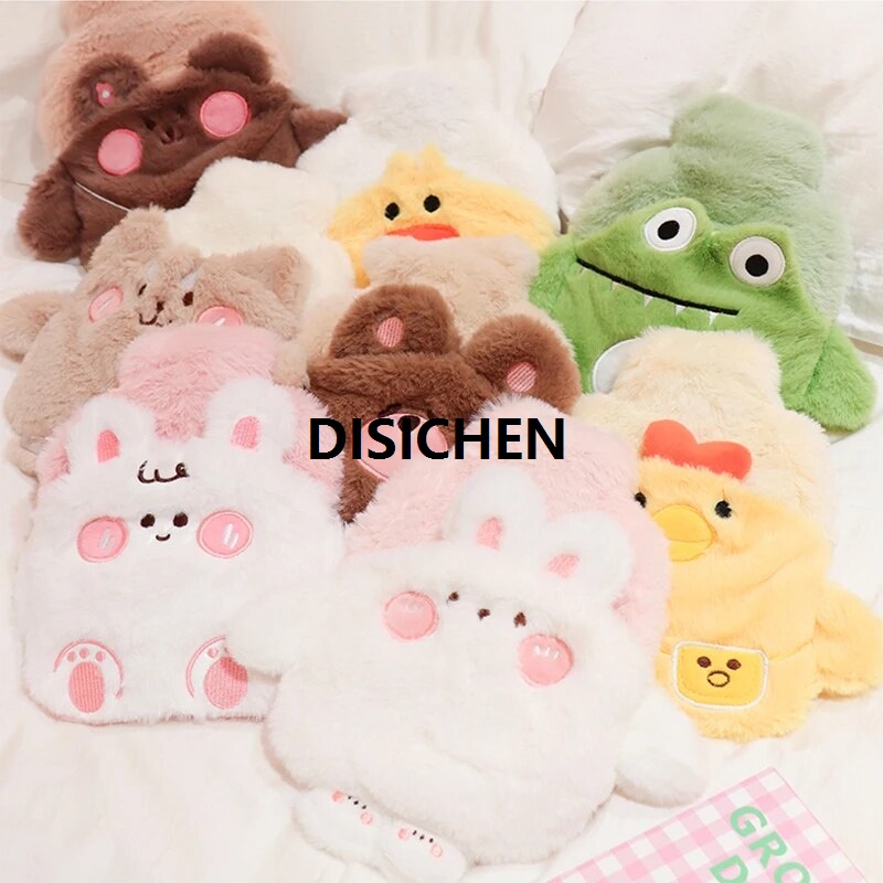 DISICHEN Cute Bear Duck Hot Water Bottle Kawaii Plush Rubber Reusable Hand Foot Belly Warmer Explosion-proof Portable Hot Water Bags Gift New style