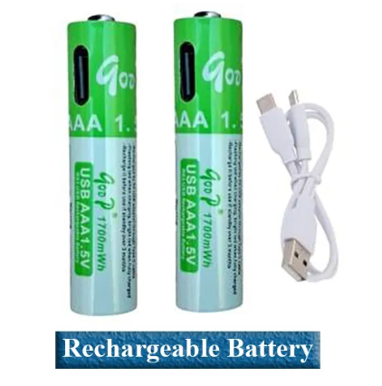 Goop 3600mWh AA Rechargeable Battery (1 Pair) with Type-C USB Port | High Capacity Fast Charging AA Battery