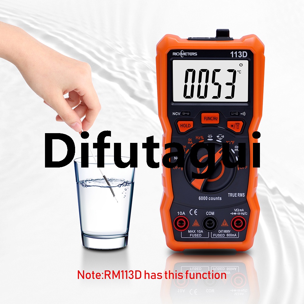 Difutagui 2025 NEW men>men Large screen/range multimeter RICHMETERSRM113DNCV Special digital 6000 count, auto ACDC voltmeter, flash backlight
