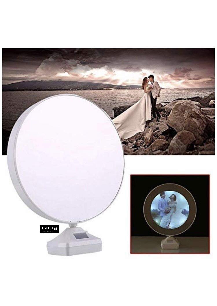 Gift 3 In 1 Magic Mirror Cum Photo Frame with Night LED Light for Home Decor
