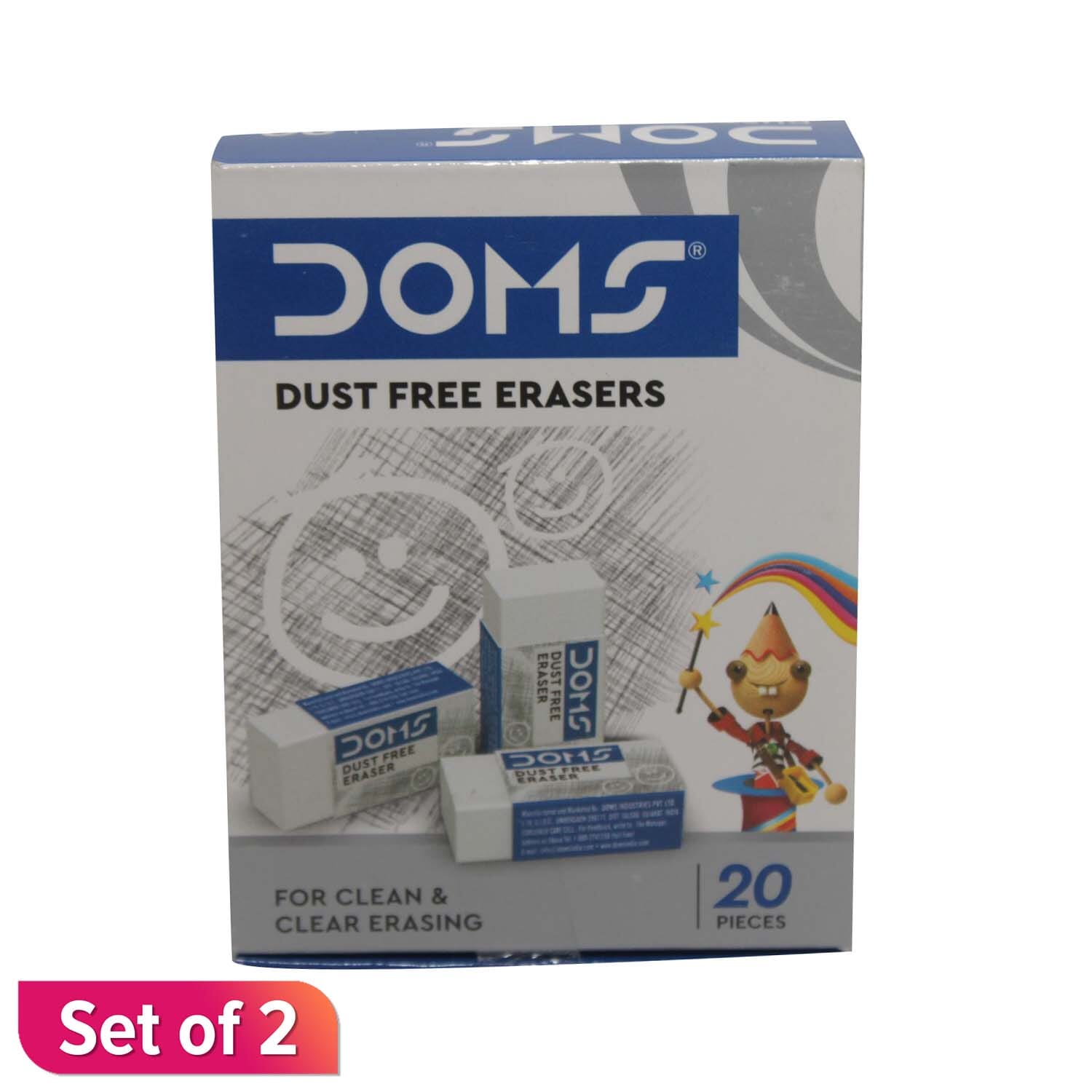 Doms Dust Free Erasers (20 Pieces)(Set of 2)