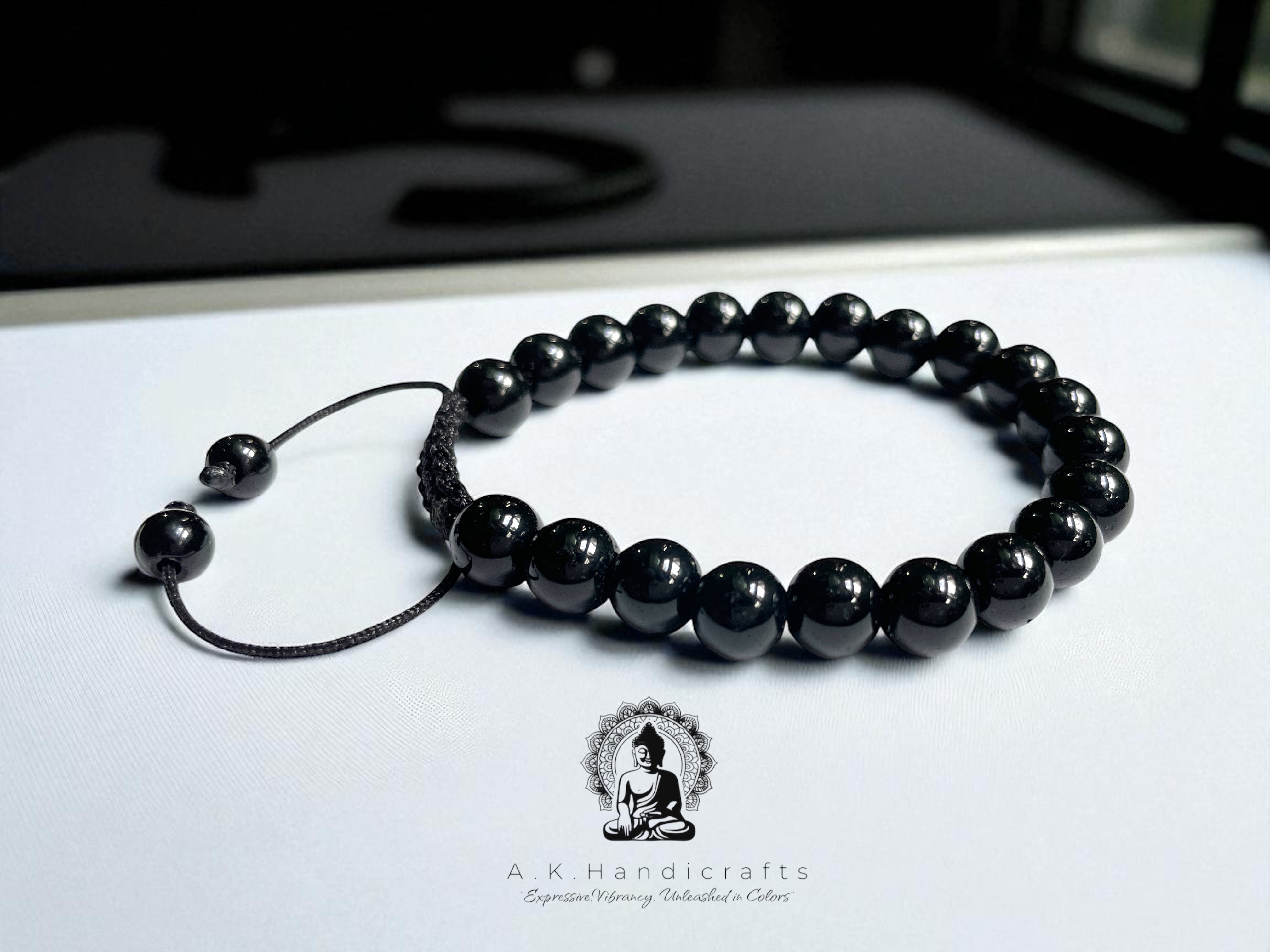 Unisex Black Onyx Beaded Bracelet | Protection & Strength Jewelry