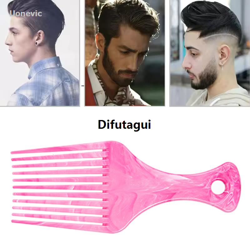 Difutagui Hairdresser Hairstyling Tools 1 Piece Professional Men's Oil Head Comb New Sales promotion Wide Tooth Fork Hairbrush Unknotting Fork Oil Comb Home Salon Haircut