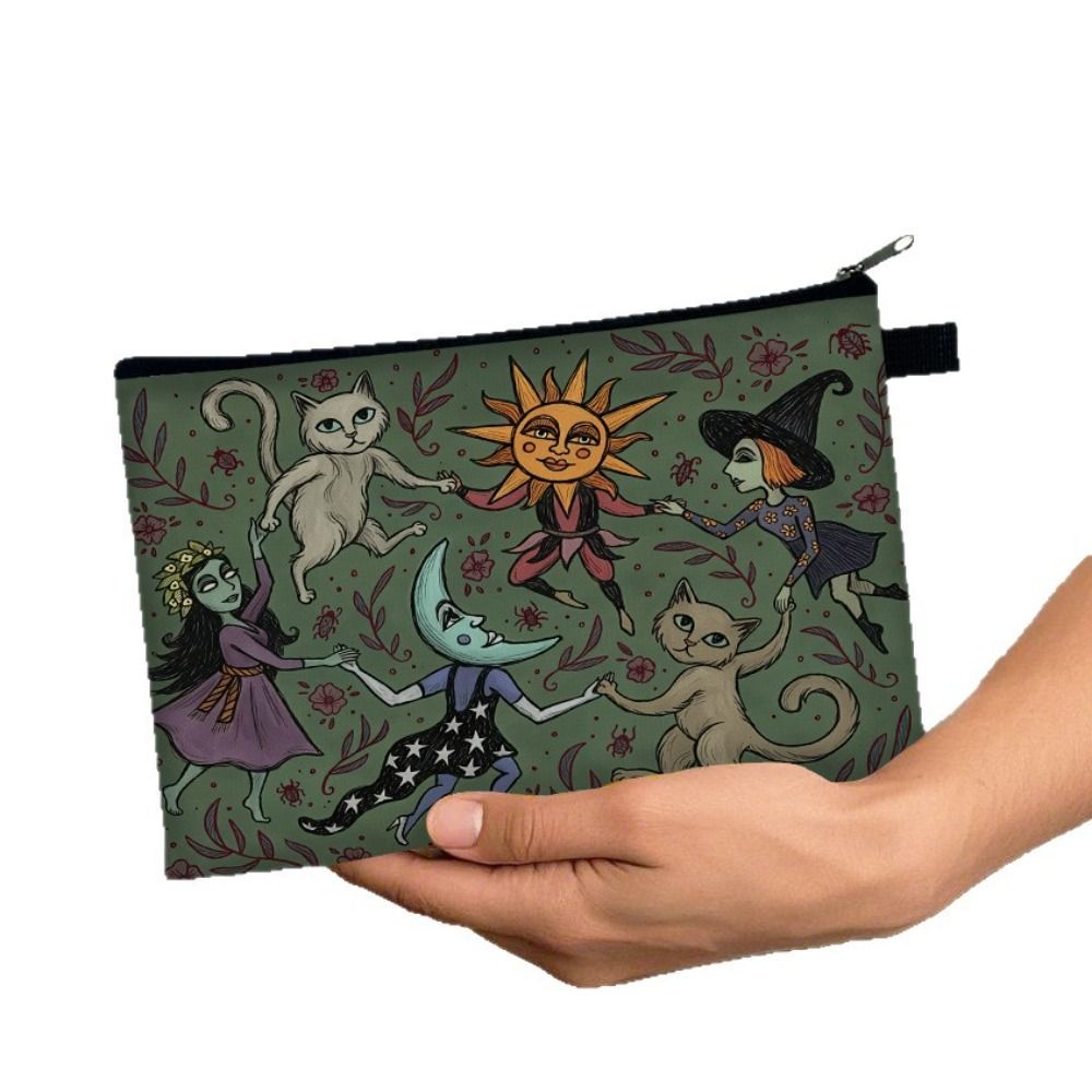 New Cat and Moon Design Makeup Bag Portable Durable Storage Bag Trendy Forest Bag Gift