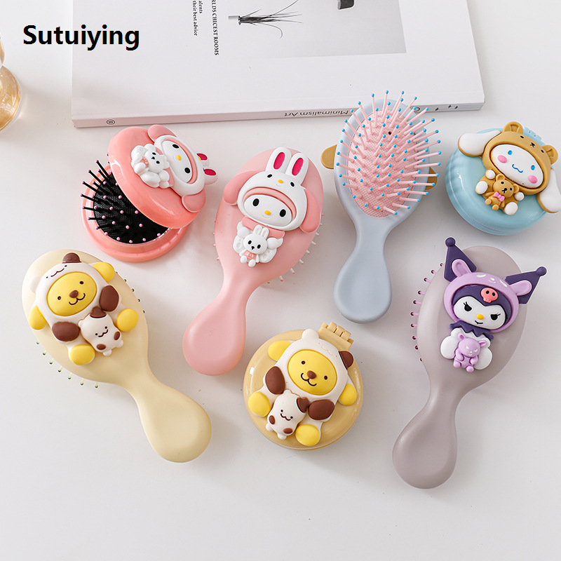 Sutuiying Cute cartoon mini air cushion comb, small massage comb, small New comb, girl airbag comb, portable children's hair comb
