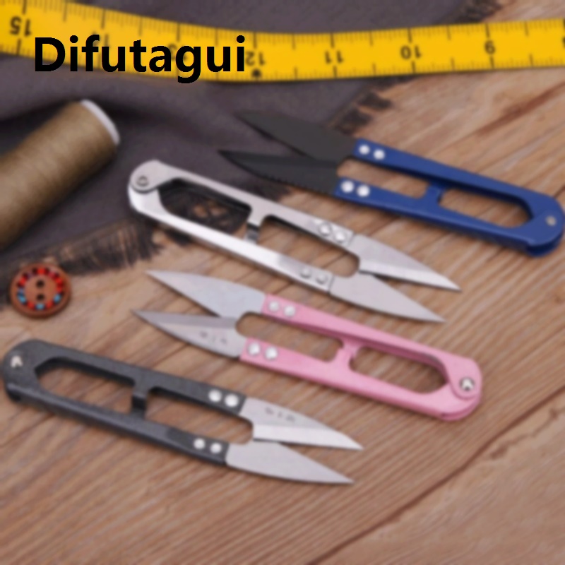 Difutagui Fifty percent discount 1Pcs Multicolor Trimming Sewing Scissors U Shape Clippers Yarn Stainless Steel For DIY Jewelry Craft Making Scissors Tailor Tool