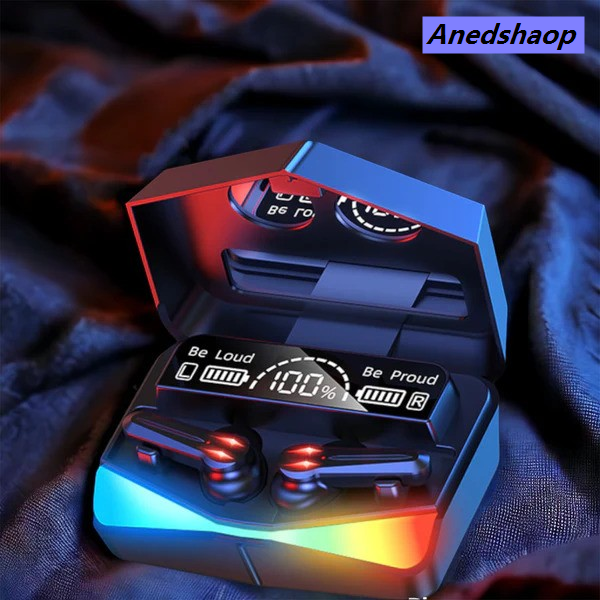 NEW Anedshaop M28 Wireless Earbuds TWS Bluetooth 5.3 Gaming Monster Earphones Touch Control Headphones Microphone 2025 Mirror Screen Mini LED Display - Excellent Sound Ensure Fast Stable Connection Waterproof