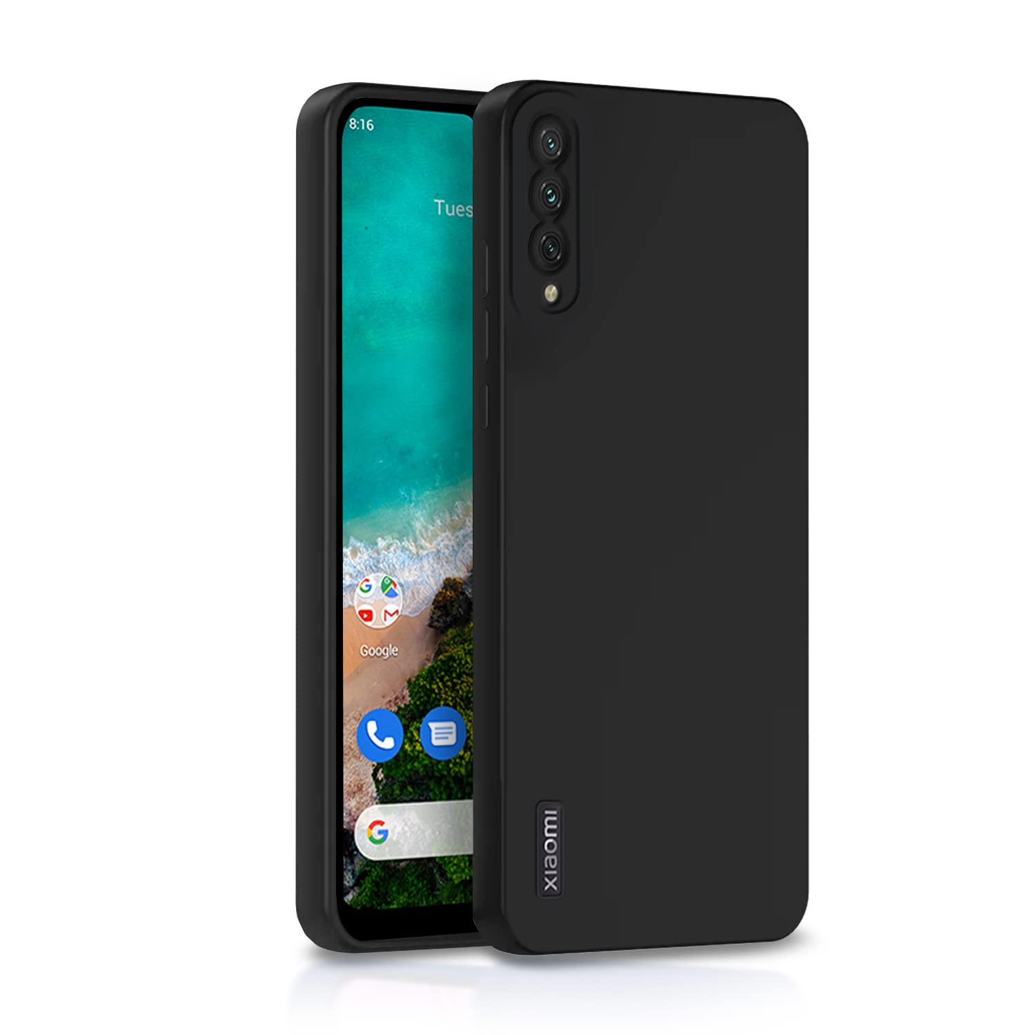 Back Phone Cover Mi A3 - Soft Matte Liquid Silicone TPU | Camera Protection | Shockproof Slim Back Case