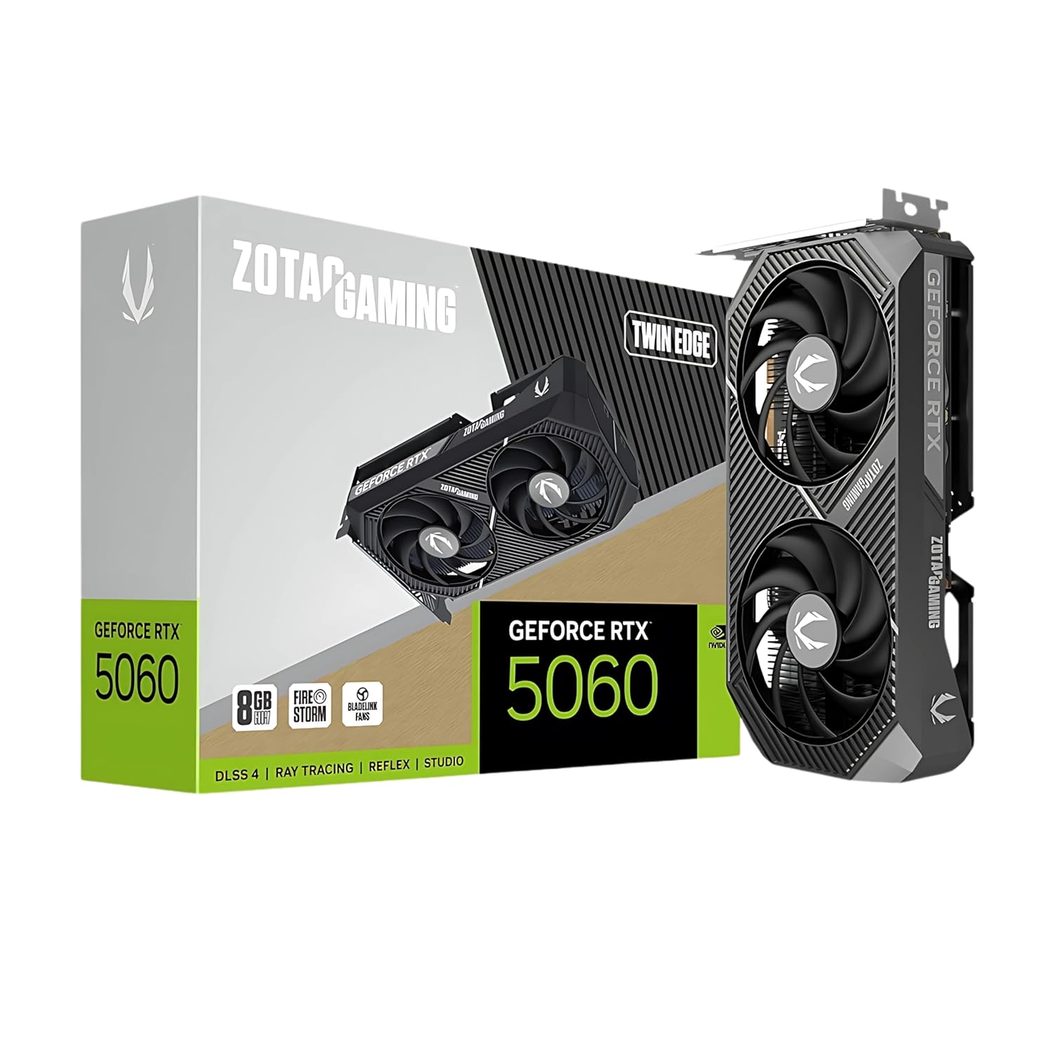 ZOTAC Gaming GeForce RTX 5060 Twin Edge 8GB Graphics Card - Black | 8 GB | DLSS4 | GDDR7 | 128 bit | PCIE 5.0 | SFF Ready | 3840 CUDA Cores | ZT-B50600E-10M