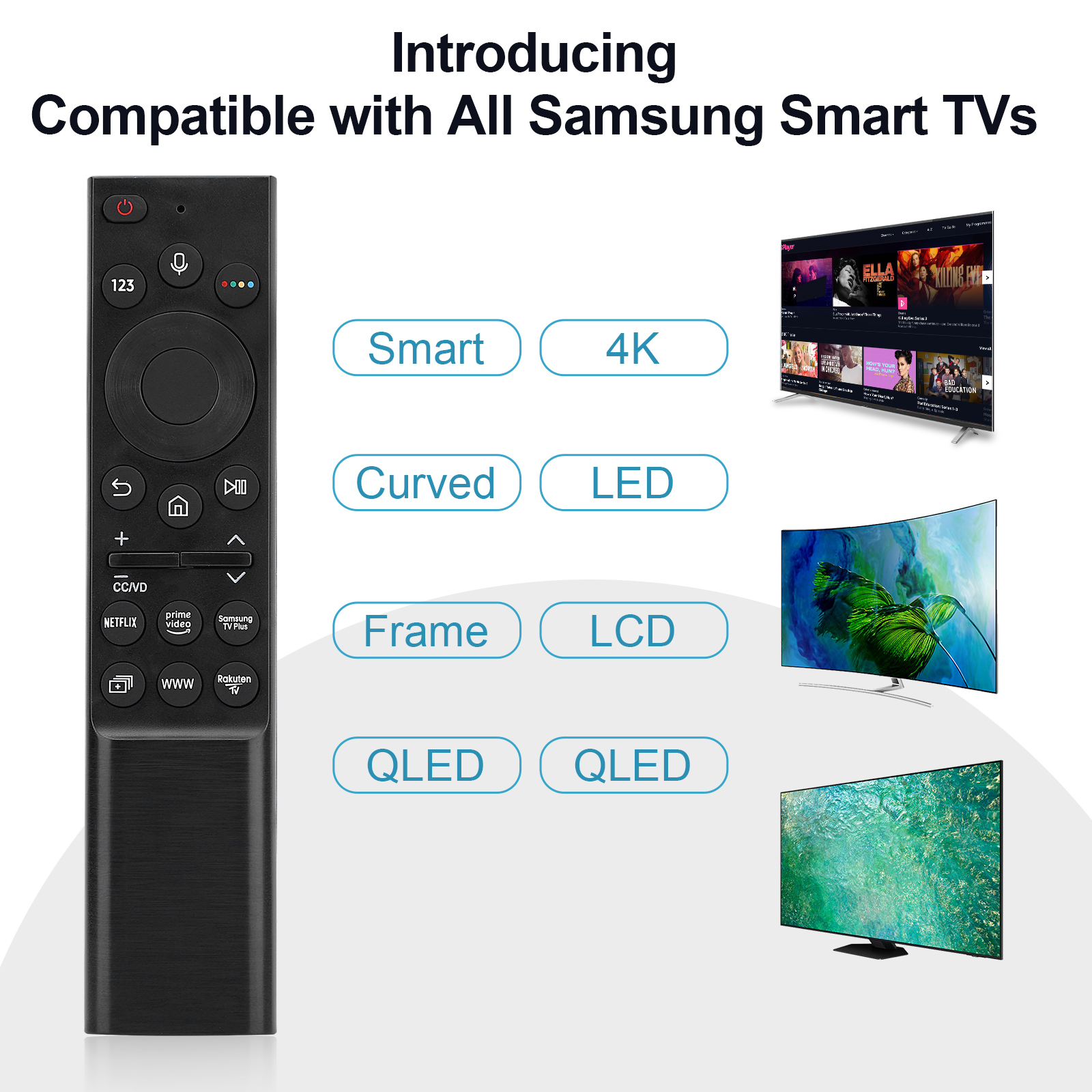 2025 New Bn59-01357N New Replacement Voice Remote Control Fit for Samsung Tv Qn43Ls03Aafxza N43Q60Aafxza Qn50Ls03Aafxza Qn50Q60Aafxza Qn5
