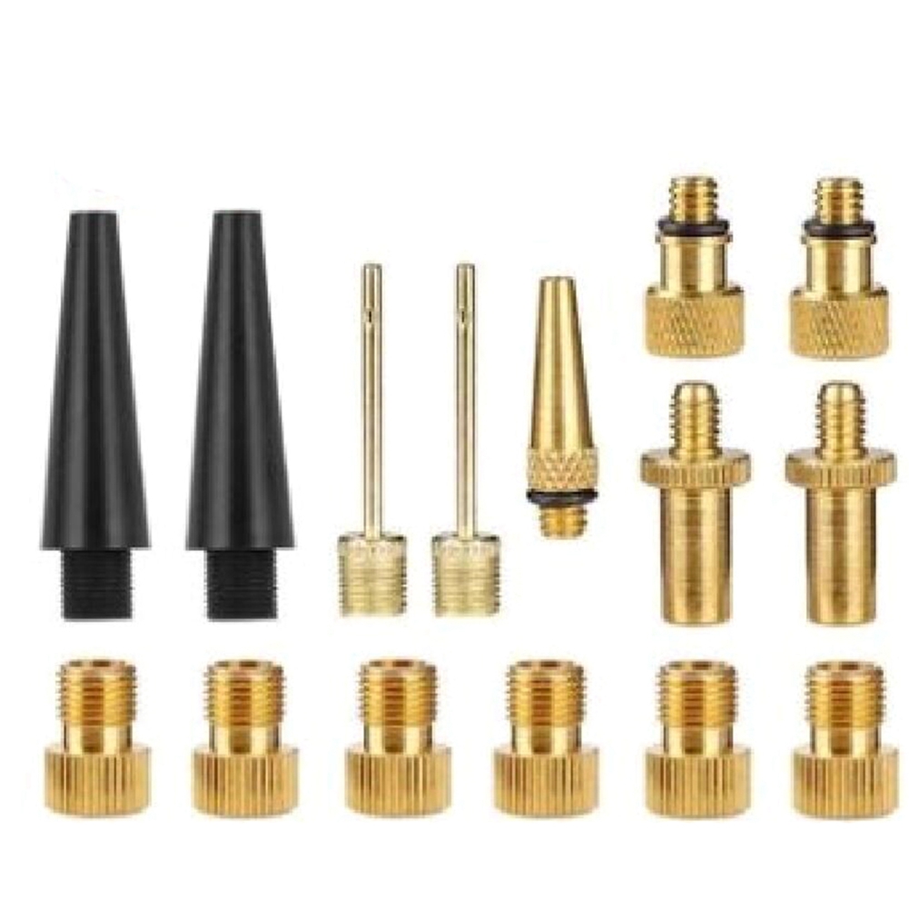 OUMERY 15 Pcs Inflator Pump Nozzle Kit Presta Schrader Valve Tube Bicycle Valve Adaptors for Road & & Fixie Bike Tire Pump