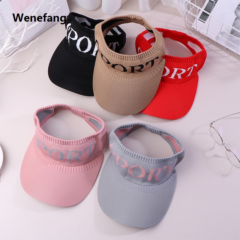 Wenefang Summer Sun Hats Men Women Adjustable UV Protection Top Empty Sales promotion Hats Solid Sport Tennis Golf Running Sunscreen Baseball Cap