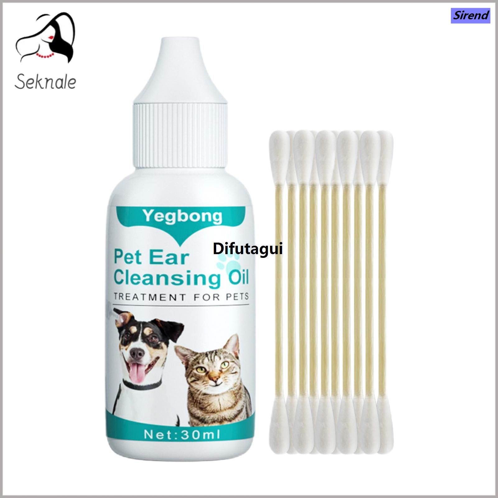 Difutagui Ear Cleaning Solution Non-irritating Clean Earwax Buildup Pet Ear Cleaning Solution