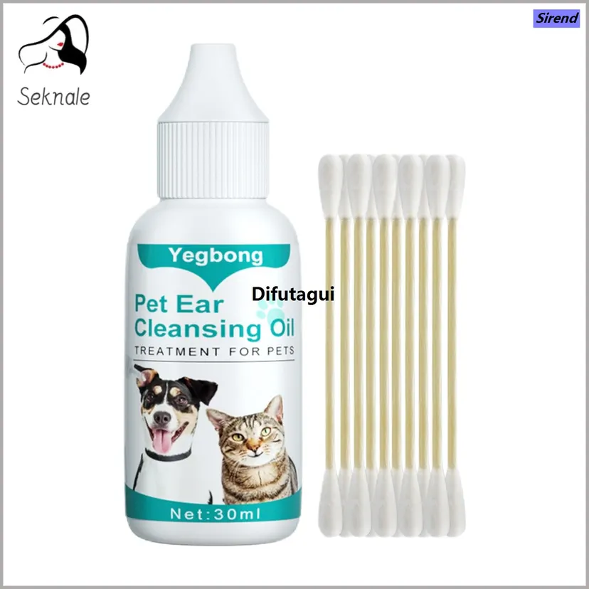 Difutagui Ear Cleaning Solution Non-irritating Clean Earwax Buildup Pet Ear Cleaning Solution