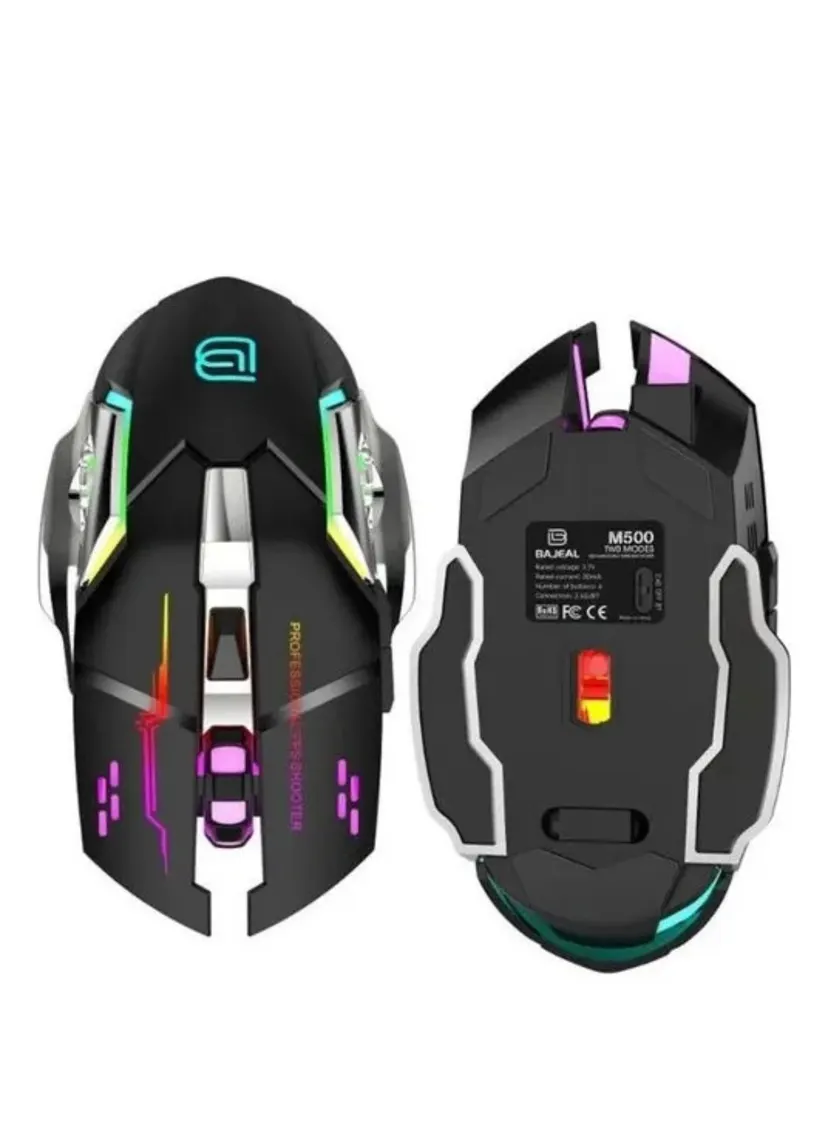 Wireless Bluetooth Mouse (BT 5.3 + 2.4GHZ) | Rechargeable | RGB Lights | 6 Buttons | Connect Upto 3 Devices | Ergonomic & Silent Click | for Laptop, PC, Smartphone, Tablet