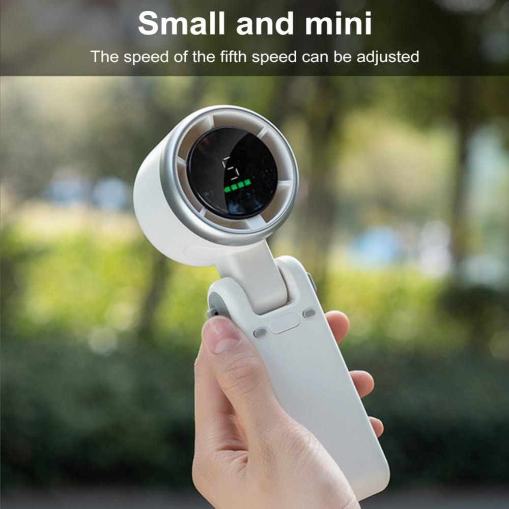 Multifunctional With Digital Display Handheld Fan 5-Speed Adjustable 180 Degree Folding Mini Foldable Desk Fan High-speed Low Noise Small Electric Fan Cooling Fan