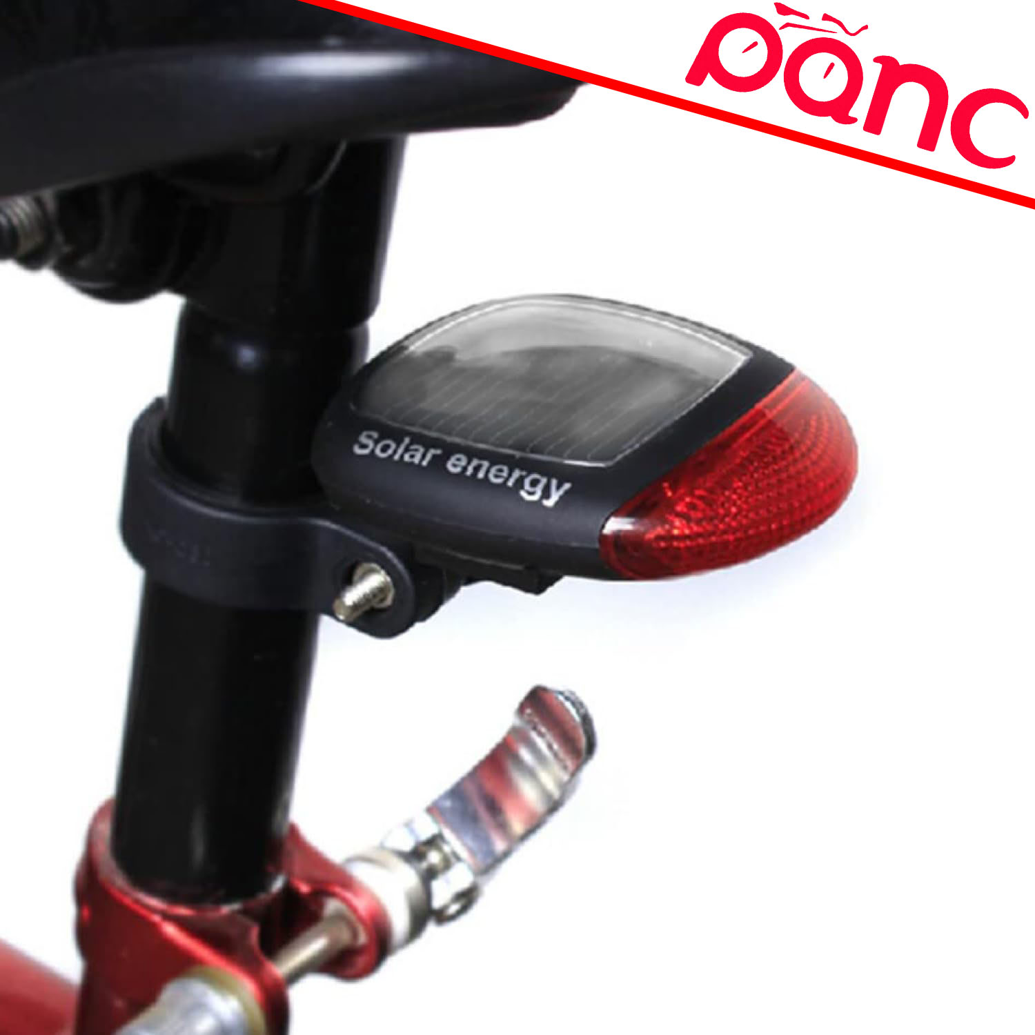 Bicycle Solar Powered LED Tail Light (White) - Waterproof Rear Safety Warning Lamp | 3 Lighting Modes | Fast-Charging LED for Road & Mountain Bikes