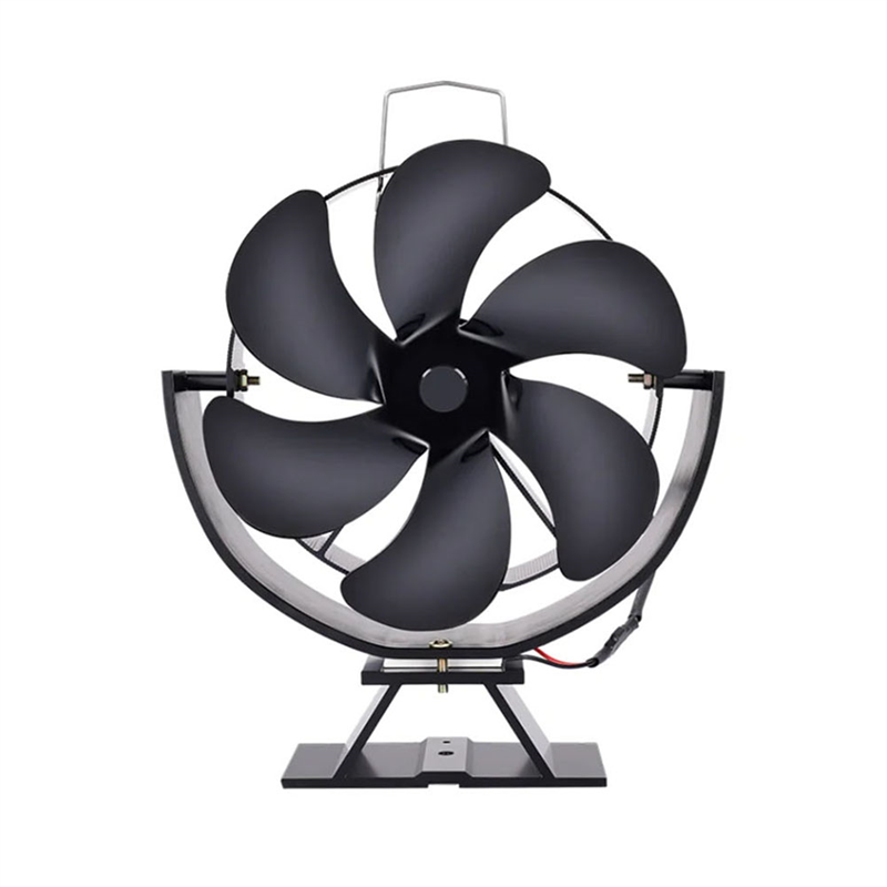 1 Piece 6 Blades Heat Powered Stove Fan 360 Rotating Fireplace Fan Log Wood Burner Eco-Fan