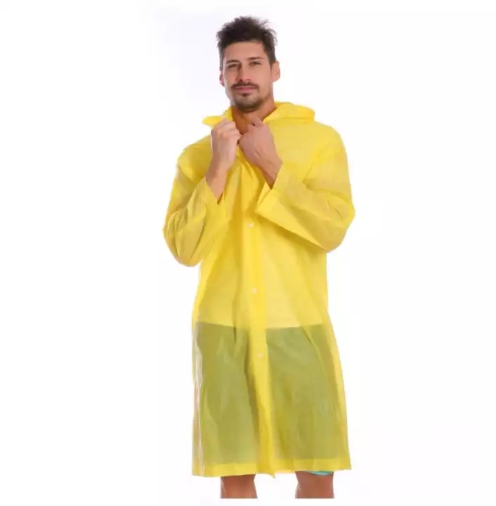 Multicolored Waterproof Clear Pvc Raincoat (Unisex)