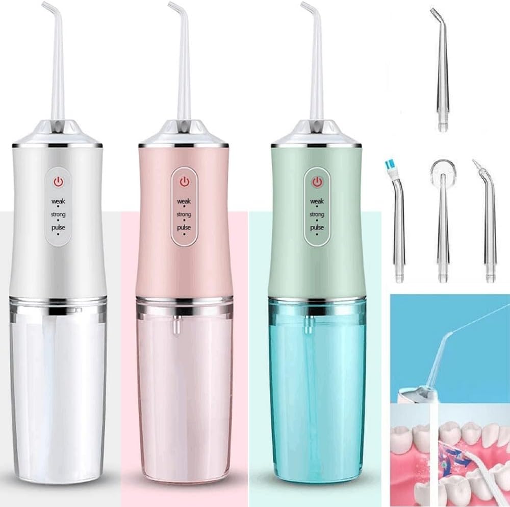 Bulk Bazaar Premium Dental Flosser | IPX7 Portable Oral Irrigator | 3 Speed Level (Soft,Normal Pulse) | Electric Water Flosser | Dental Water Floss for Teeth Braces & Orthodontic Teeth | Electric Brush Alternative for Teeth Whitening & Deep Floss