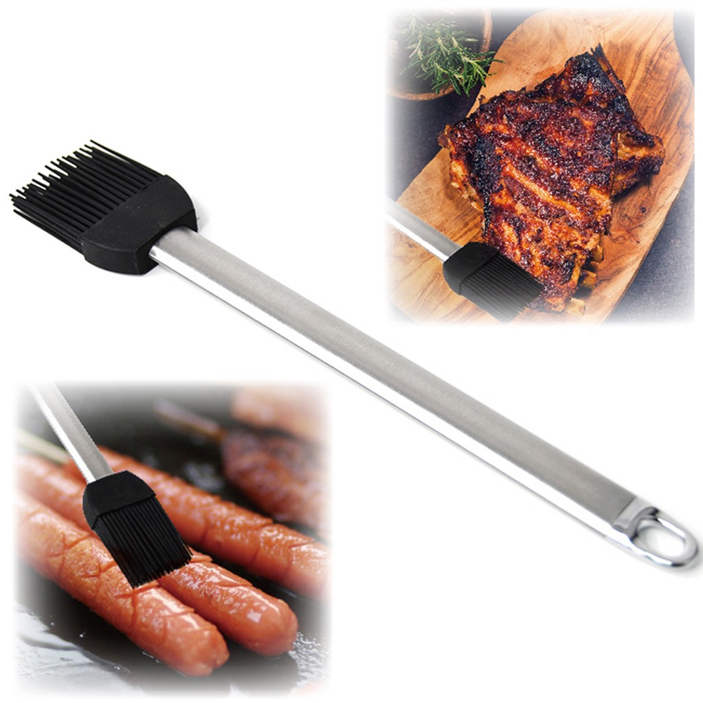 Creative Silicone Barbecue Brush Multipurpose Stainless steel Handle Baking Oil Brush Easy to Clean Barbecue Tool Kitchen