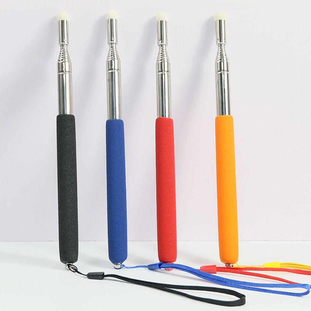 Creative 1M/1.2M Teaching Stick Felt Head Stretchable Whiteboard Pointer Stainless Steel Handheld Handheld Presenter Stick School Office