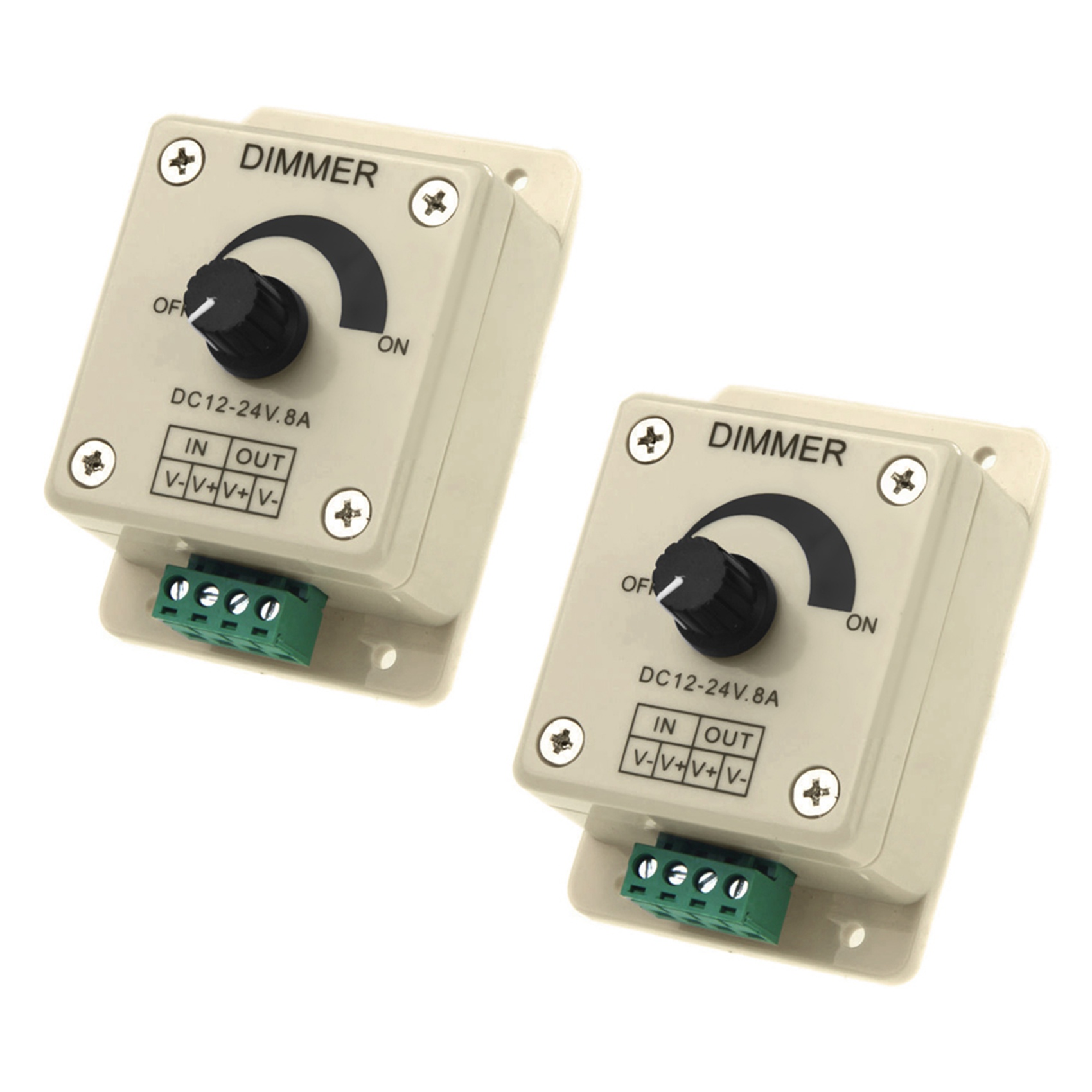 ARELENE 2X DC 12V-24V LED Dimmer Controller Adjust Single Color for 5050 3528 LED Strip
