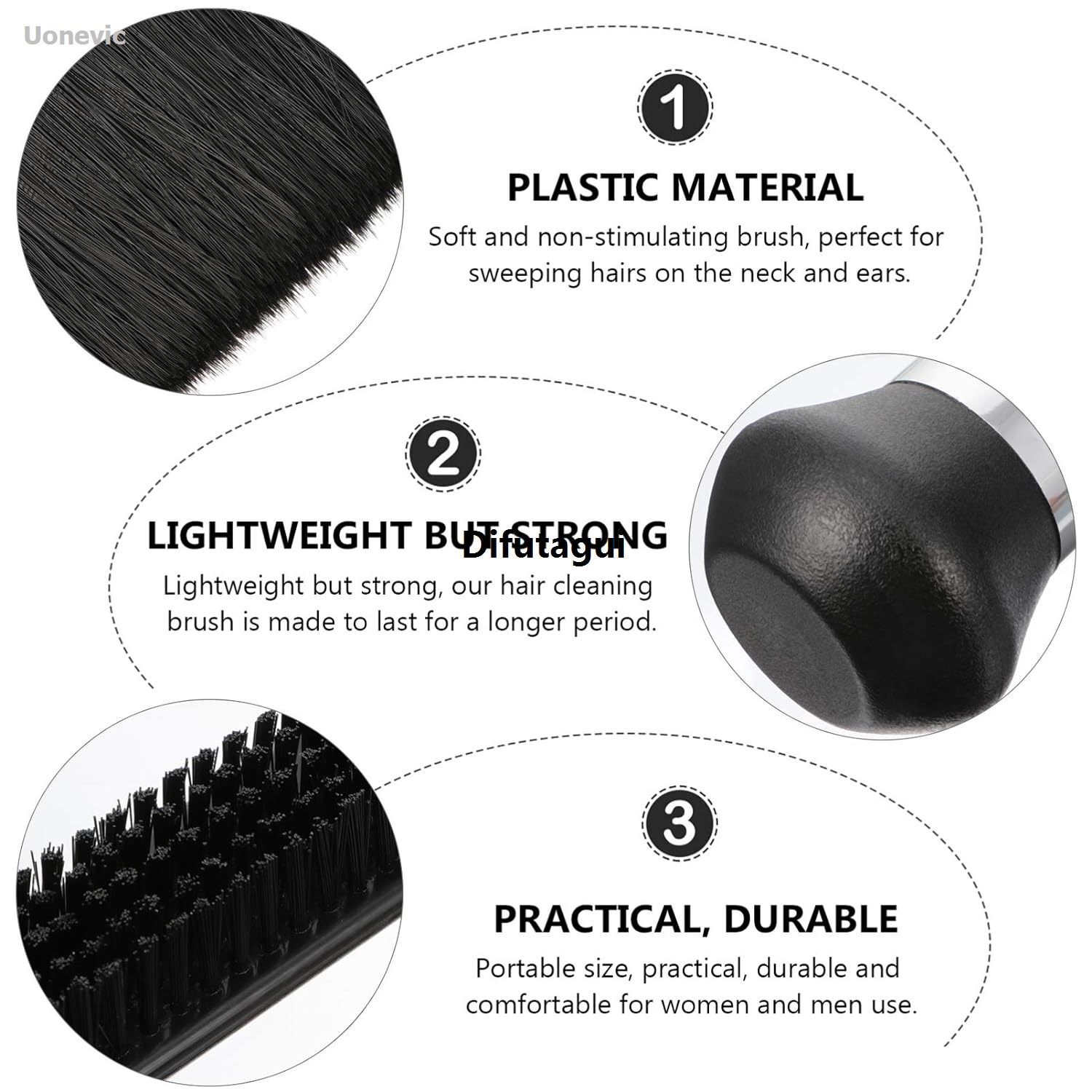 Difutagui Brush tool for cleaning salon blades, dust collector for barbers, hair Portable High Quality 2/3 piece set neck cleaning brush, suitable for hairdressers' neck.