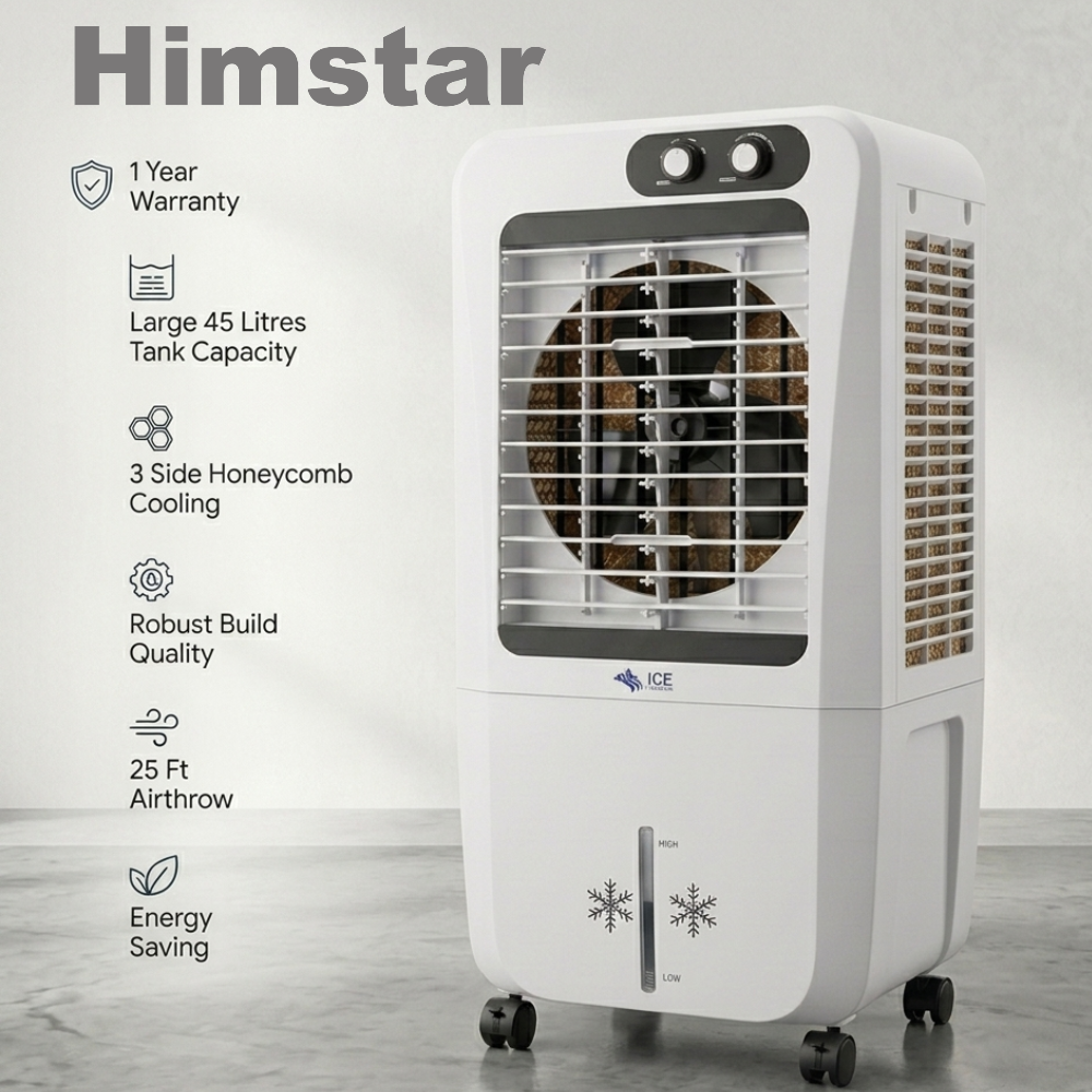 Himstar 45 Ltr desert Air Cooler HC-4526 With 25 ft powerful air throw , energy efficient fan 1 years warranty