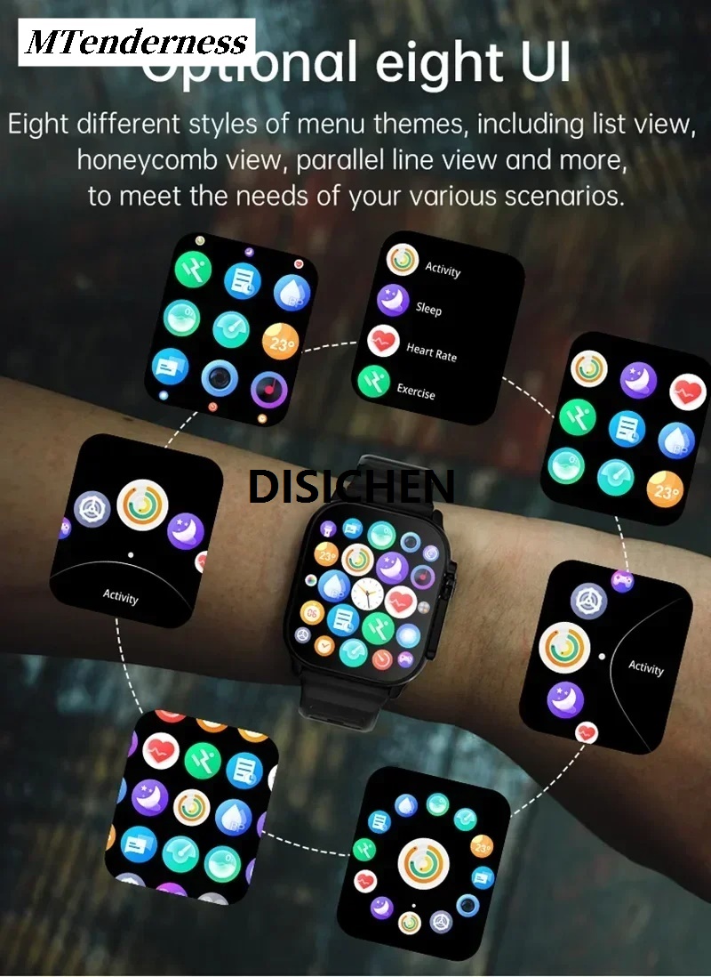 DISICHEN MTenderness Watch Smart 9IWO Watch NFC Series Men's Smart New T900 Ultra Watch High Quality 49mm 9AMOLED Screen Compass Waterproof Ultra Bluetooth Call Sales promotion