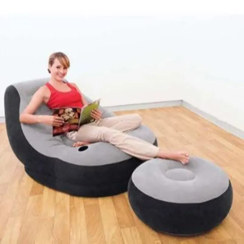 Ultra Lounge 2 In 1 Chair Air Sofa With Foot Stool Free Electric Air Pump