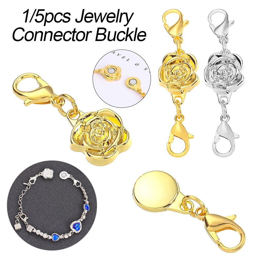 1/5pcs Jewelry Accessories Silver Gold Alloy Magnetic Clasps Connector Hook Necklace Bracelet Connector Buckle Jewelry Making Supplies