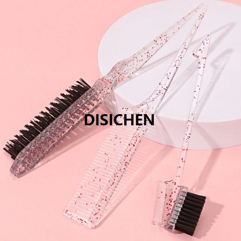 DISICHEN Hairbrush Hair Styling Tail Combs Eyebrow Brush Set Coloring Dyeing Comb Salon Tool Hairdressing Combs for Kids Women 3x Profesional