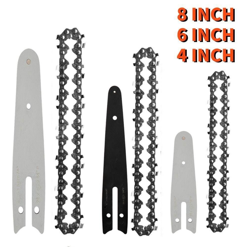 1Set Durable for Electric Saw Chain Guide Plate Set Logging Pruning Garden Tool Saw Chain Kit 4/6/8 Inch Steel Chainsaw Plate