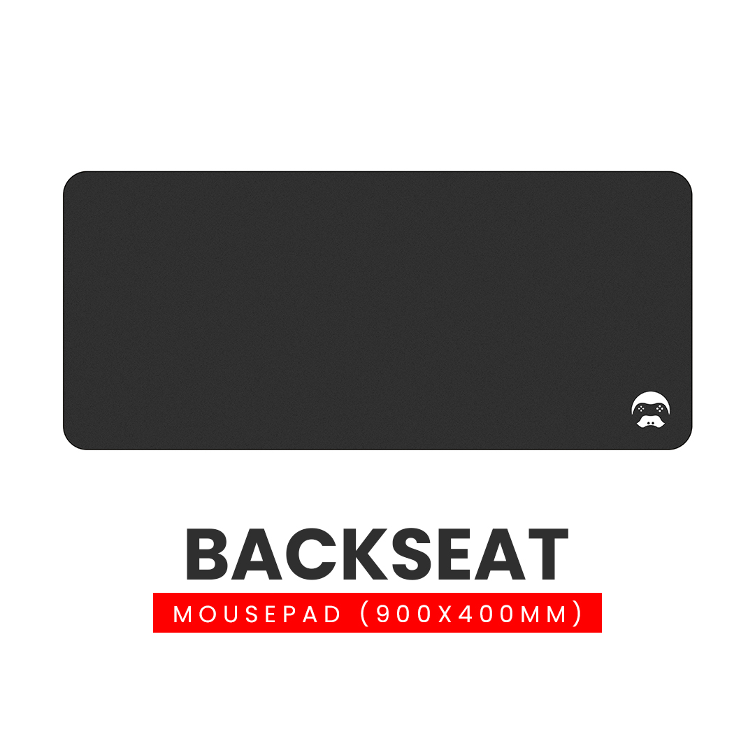 Backseat Gaming Large Plain Black Mousepad 3mm Deskpad Computer Desktop Mouse Mat