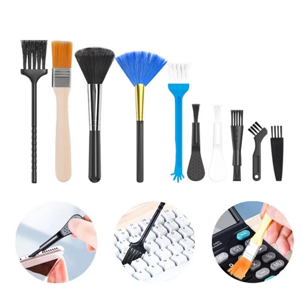 5/6/9/10Pcs Universal Portable Keyboard Cleaning Brush Kit Soft Brush Dust Cleaner Kit Handheld Reusable Anti-static Brush Kit Computer Keyboard