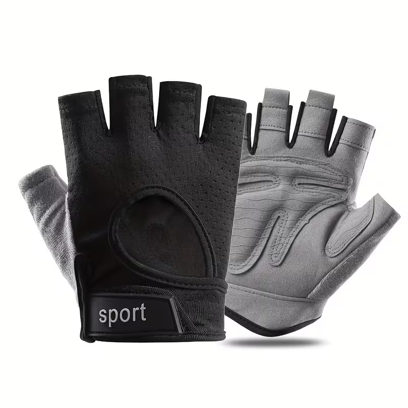 1 Pair Half Finger Anti-Slip Breathable Elasticity Cycling Bike Bicycle Gym Fitness Outdoor Sports Gloves for Men and Women