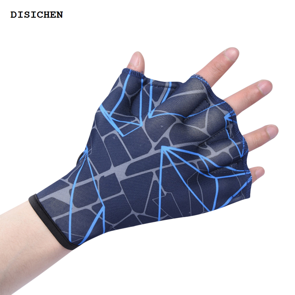 DISICHEN Luxury 1 Pair Unisex Swimming Hand Fins Flippers Finger Webbed Gloves Paddle Water Sports Swimming Training Practice Gloves