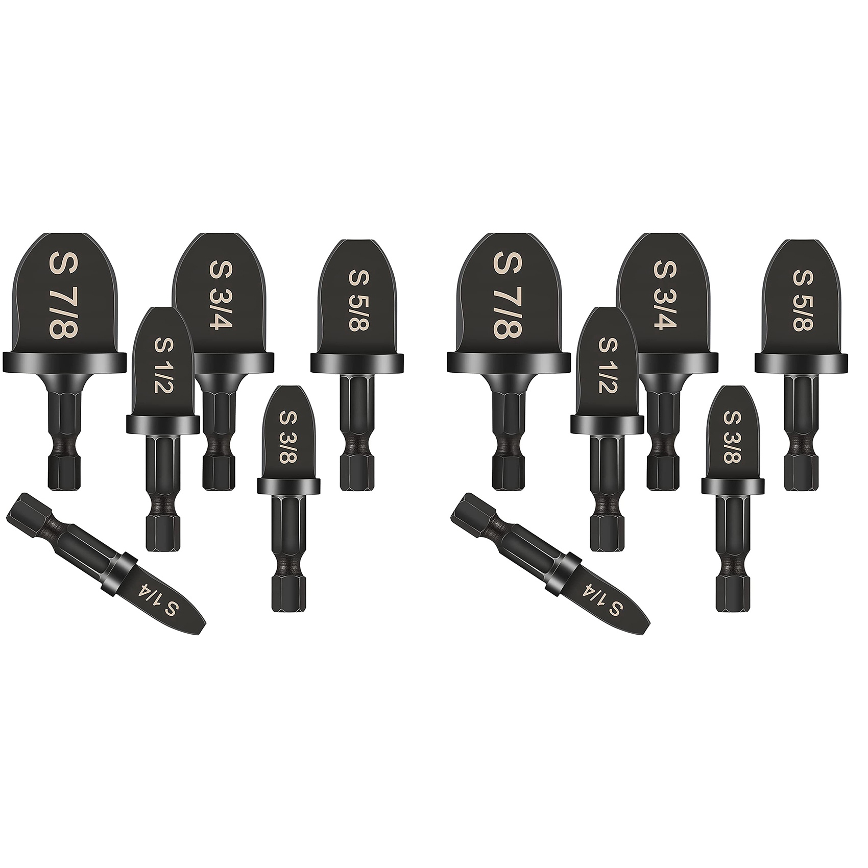 12 Pcs Hex Handle Air Conditioner HVAC Tools Multifunction Manual Bearing Steel Swaging Tool Drill Bit Set